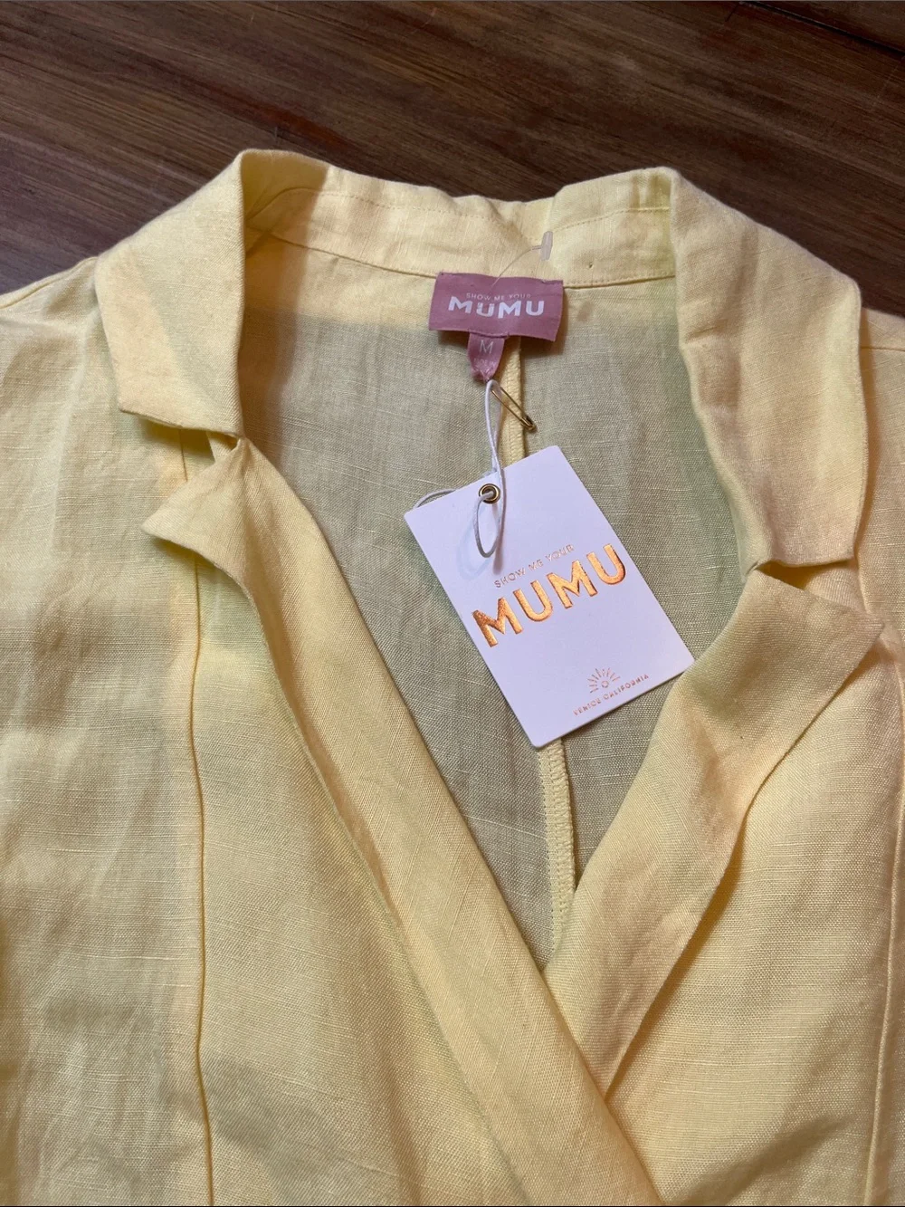 NWT SHOW ME YOUR MUMU Yellow Romper Shorts Sz M